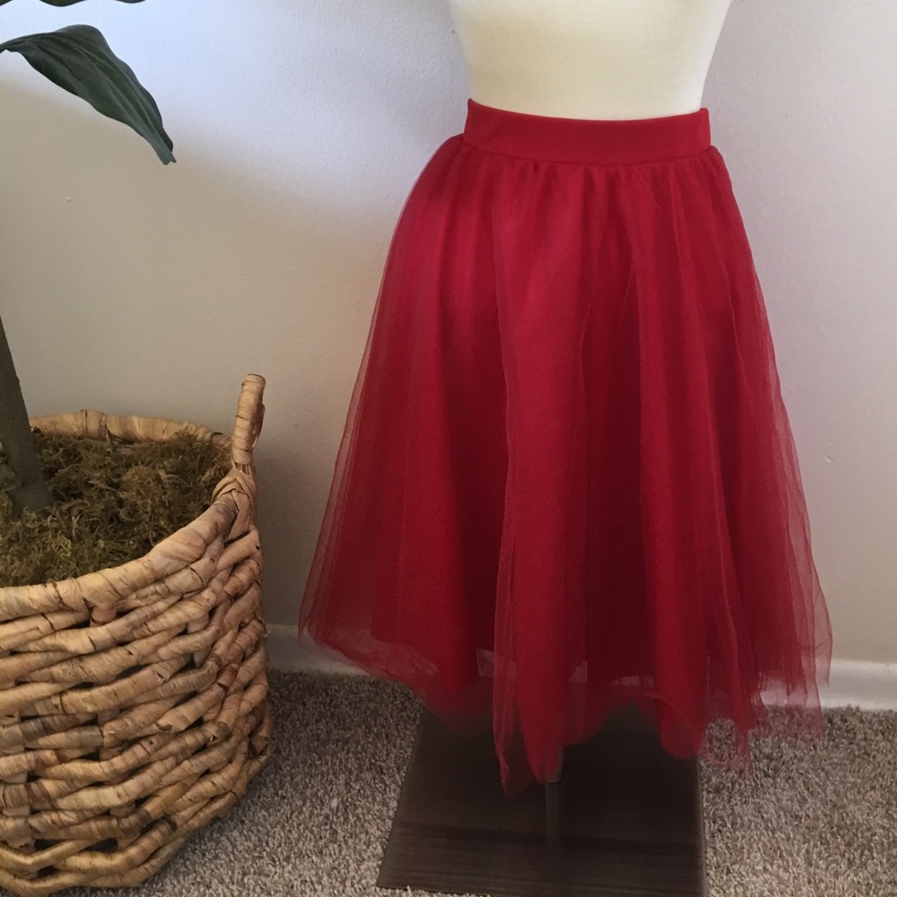 Red Tulle Skirt